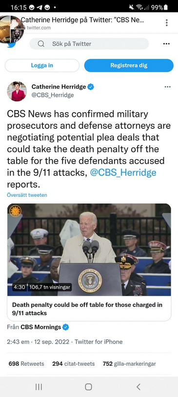 Förhandlingar Om Slopat Dödsstraff För Fem Anklagade För 9/11