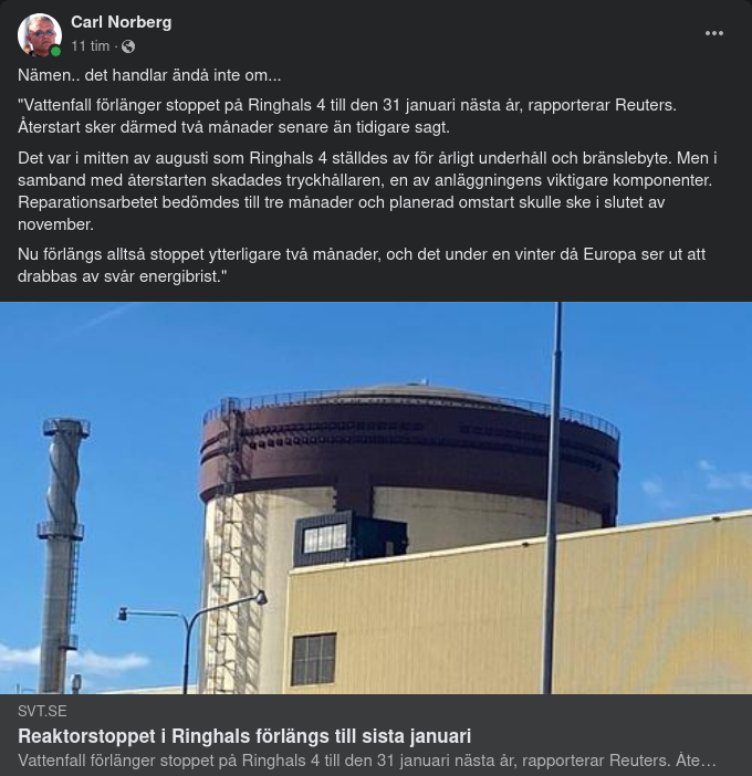 Ringhals 4 Stängt Till Sista Januari