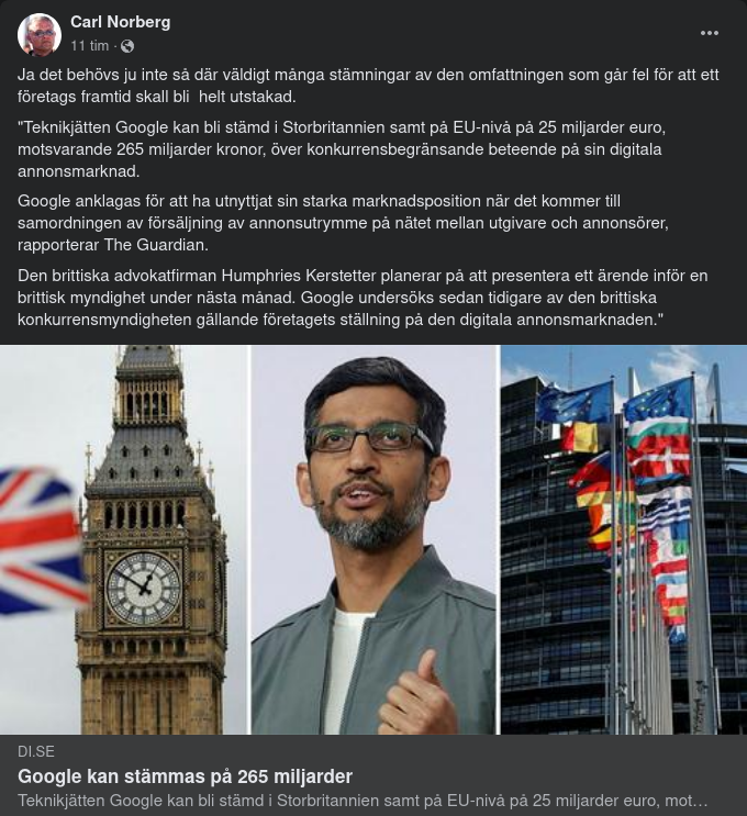 Google Riskerar Stämning På 25 Miljarder €