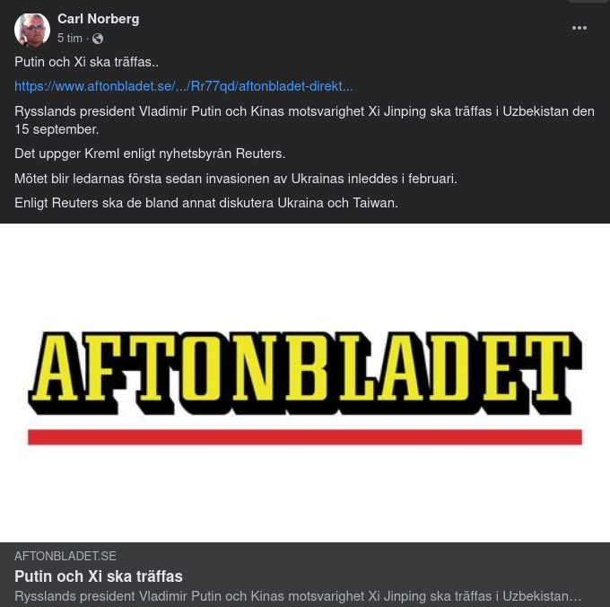 Putin & Xi Träffas I Uzbekistan På Torsdag