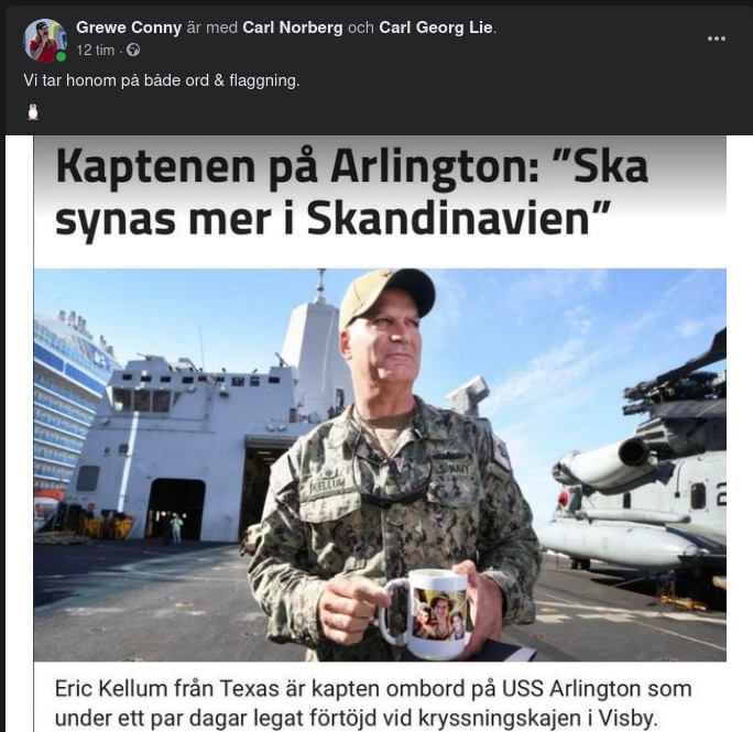 USS Arlington Ska Synas Mer I Skandinavien