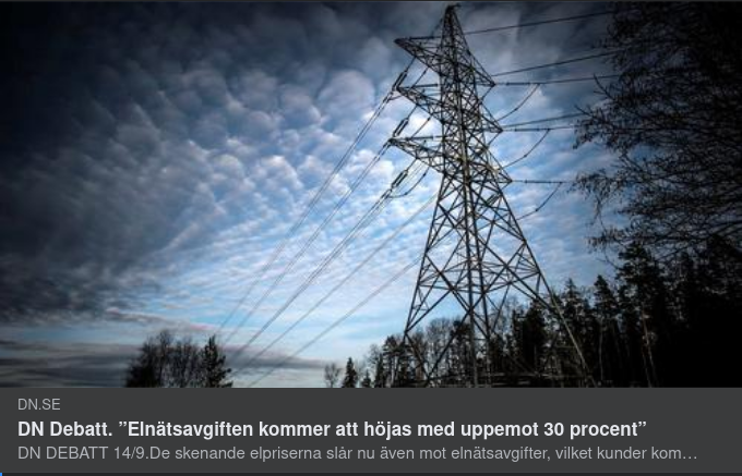 Elnätsavgiftshöjning På Raskt Intågande