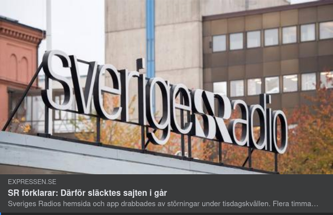 SR Förklarar Gårdagens Släckta Sajt