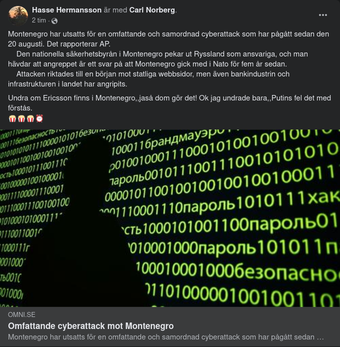 Omfattande Cyberattack Mot Montenegro