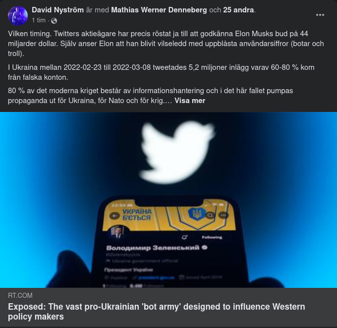 Twitterpostande Botarmé I Ukraina