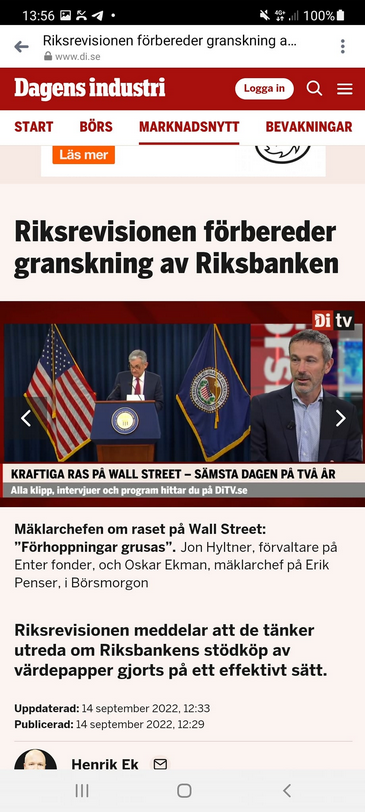 Riksrevisionen Förbereder Riksbanksgranskning