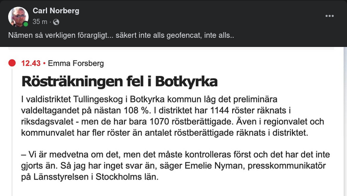 Förargligt Preliminärt Valdeltagande I Botkyrka