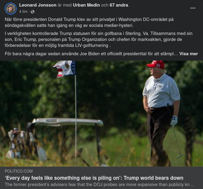 Golfbaneresa Till Washington DC