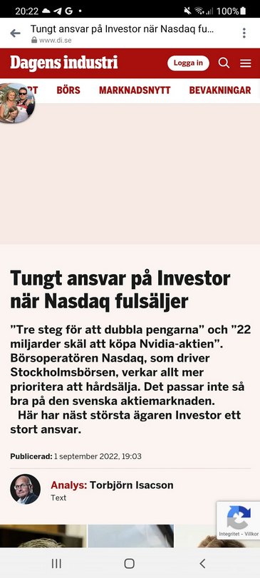 Nasdaqs Fulsäljning - Investors Ansvar