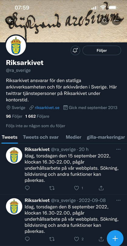 Digitalt Underhållsarbete Hos Riksarkivet