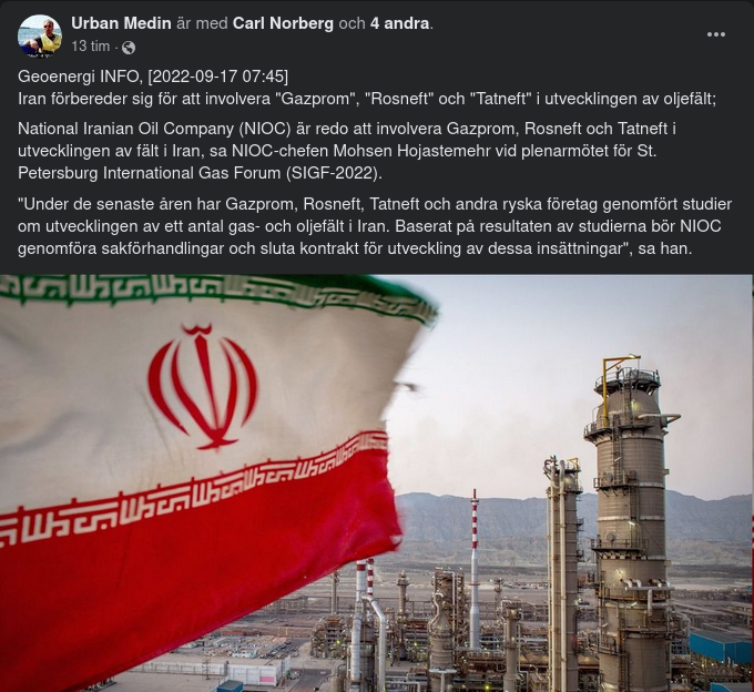 Iranska Oljefält & Ryska Företag