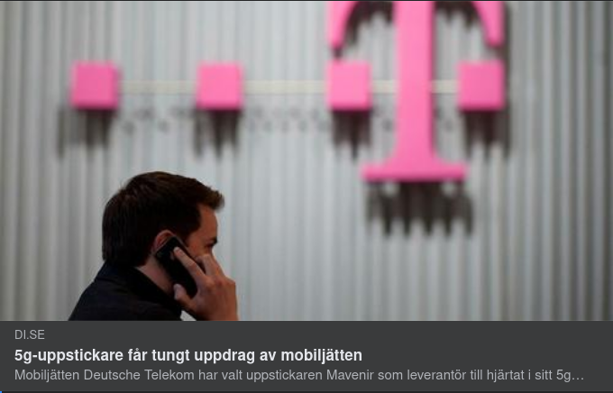 5G-Uppstickare Tar Tysk Stororder