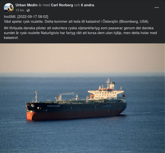 Ryska Tankbåtar Utan Dansk Lots