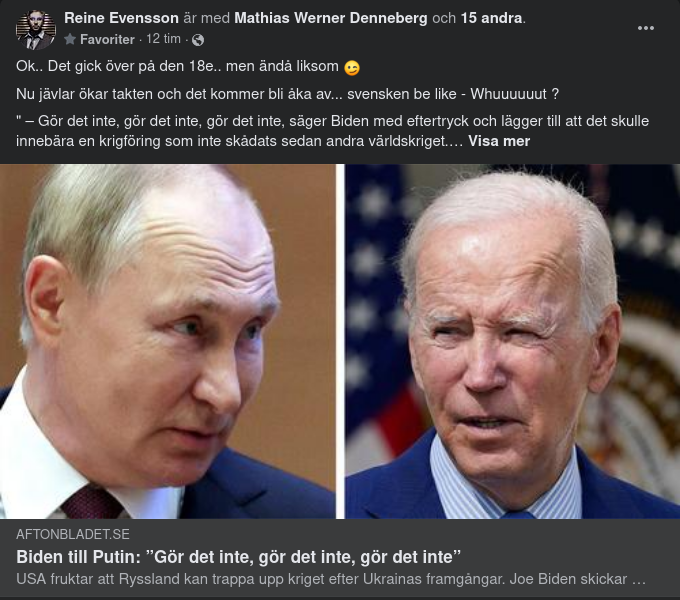 Gör det Inte, Gör det Inte, Gör det Inte... Biden Till Putin