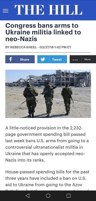 Inga USA-Vapen Till Nazimilitia I Ukraina