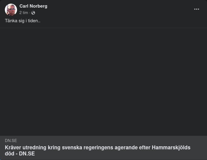 Utredningskrav Angående Regeringens Agerande Efter Hammarskjölds Död