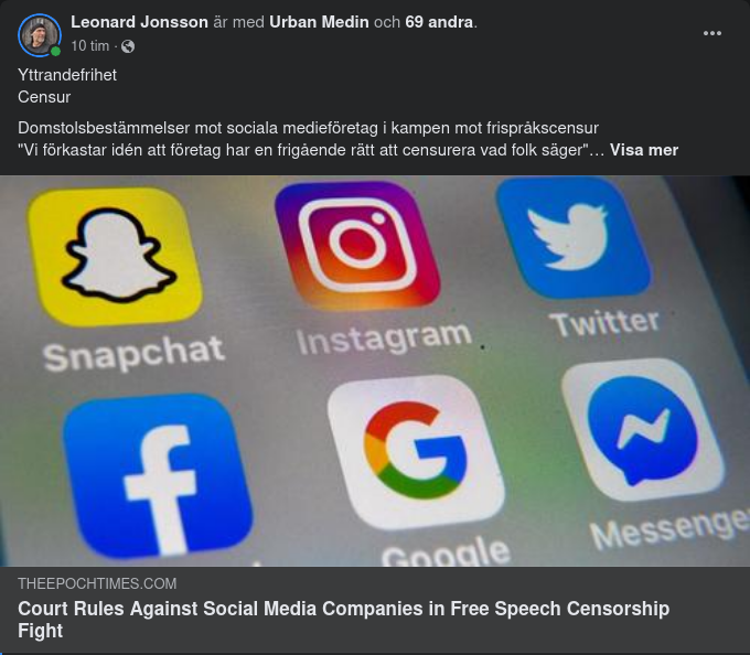 Rättslig Motgång För Censurerande Sociala Medieföretag