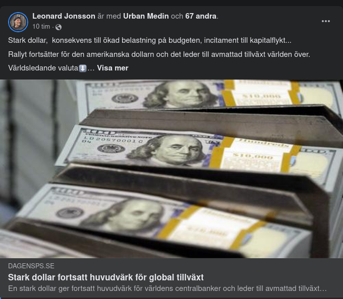 Dollarn Stärkt Världsledarvaluta I PS