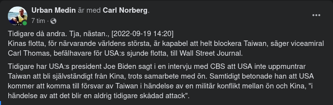 Viceamiral C. Thomas Konstaterar Kinas Flottstorlek