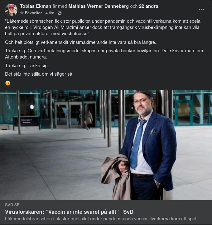 Vaccin & Privata Vinstmaximeringsaktörer Är Inte Svaret På Allt Säger Virolog