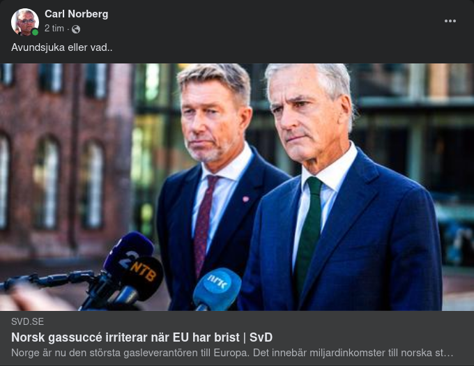 EU-Irriterande Norsk Gassuccé