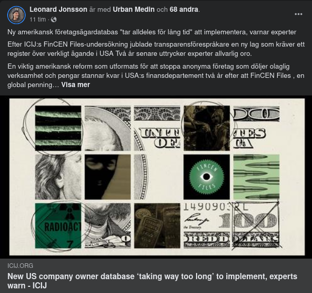 Företagsdatabas Över Verkligt Ägande I USA Segdras