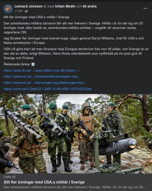 Allt Mer Frekvent Amerikansk Militär Närvaro I Sverige