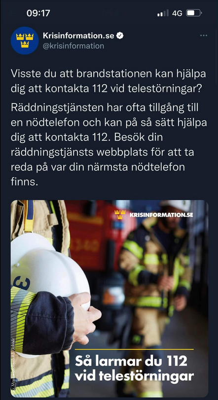 Krisinformation.se Informerar Om Nödtelefon & Ett Robust Sveriges Radios Analoga Radionät