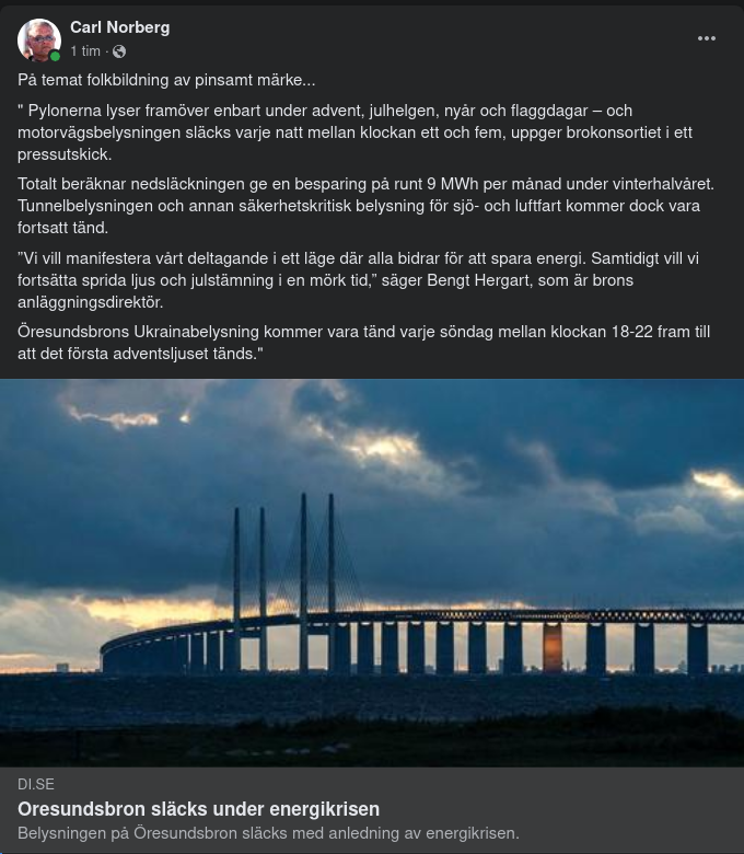 Öresundsbron Energikrissläckt