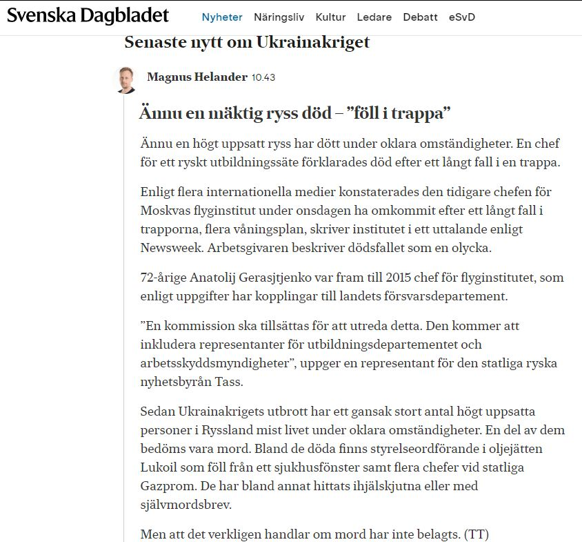 Nyttotagare Av Mäktiga Ryssars Död