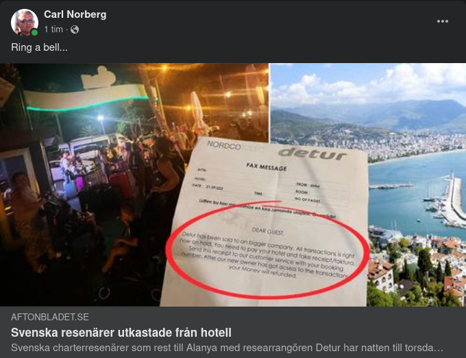 Hotellstrul För Svenskar I Turkiet