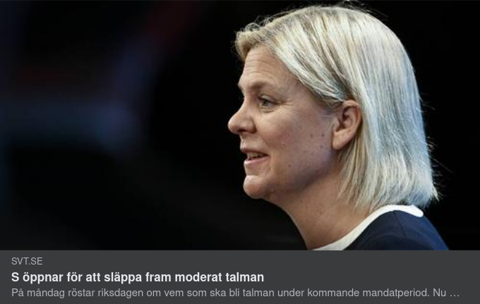 Kattrakande Magdalena Öppnar För Moderat Talman