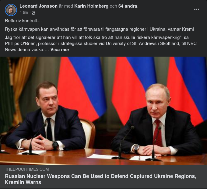 Kärnvapen Möjligt Ryskt Försvar Eftersom "Vi Måste..."