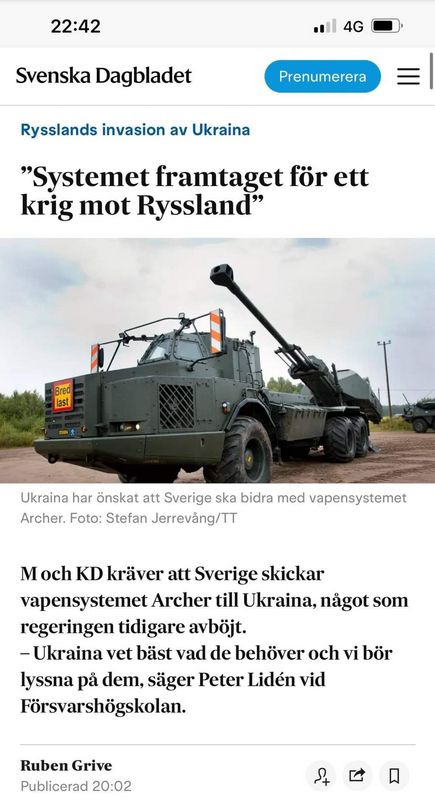 Krav På Archer Till Ukraina