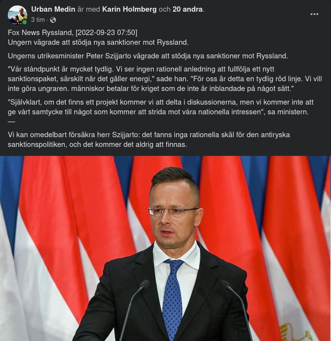 Ungern Stöder Inte Nya Sanktioner Mot Ryssland