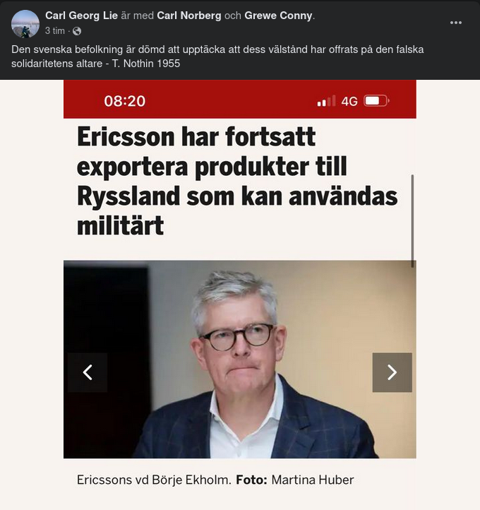 Fortsatta Ericssonaffärer Med Ryssland
