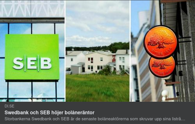 Höjda Bolåneräntor