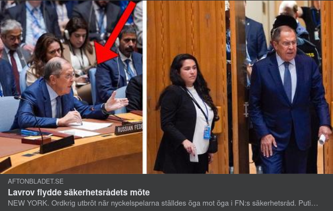 Sent Kommande Lavrov Lämnar FN:s Säkerhetsråd Tidigt