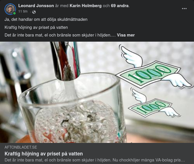 Kraftigt Ökat Vattenpris
