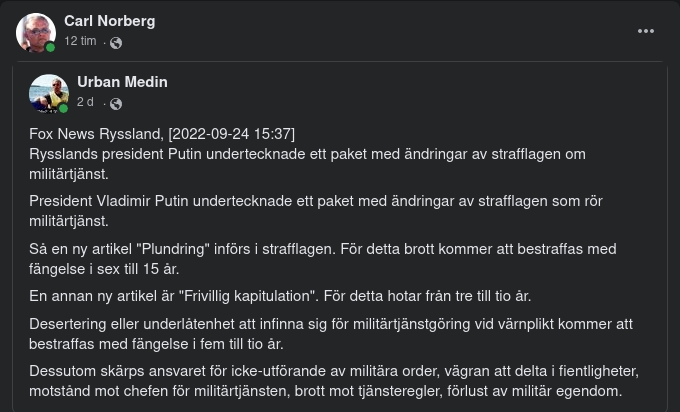 Strafflagsändringar För Rysk Militärtjänstgöring