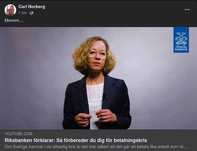 Betalningskrisförberedningsförklarande Riksbank