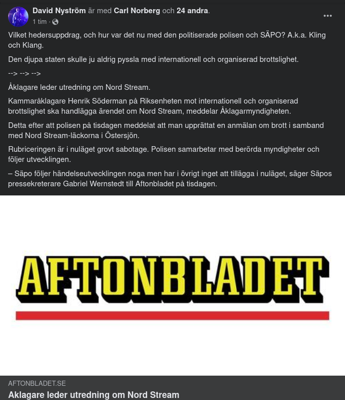 Svenskt Rättsväsende & Nord Stream