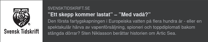 Artic Sea Artikel