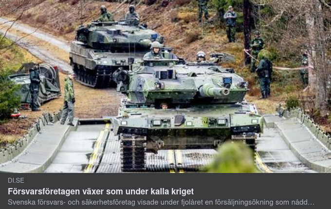 Försvarsföretagstillväxt Som Under Kalla Krigets Dagar