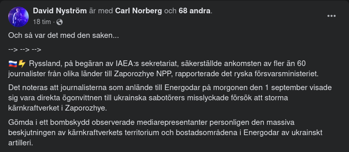 Journalistobserverad Kärnkraftverksbeskjutning