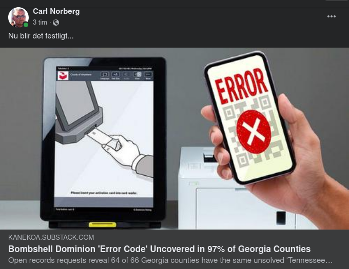 Dominion & Festlig Error Code I Georgia