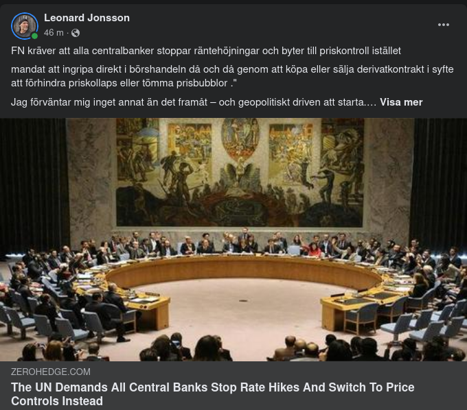 FN Kräver Räntehöjningsstopp & Priskontroll Av Centralbankerna