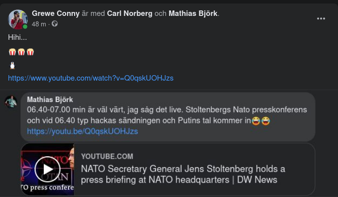 Stollenbergs Presskonferens Hackas Med Putins Tal