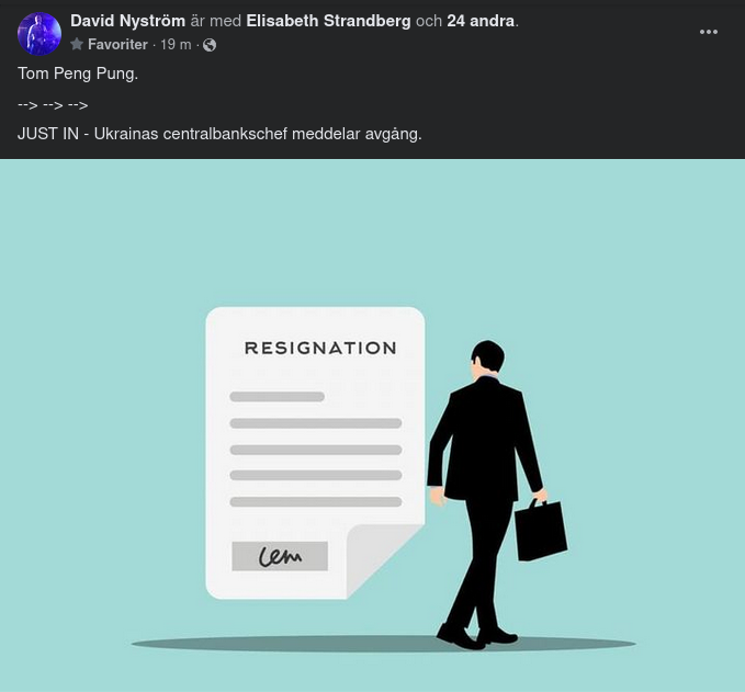 Ukrainas Centralbankschef Avgår