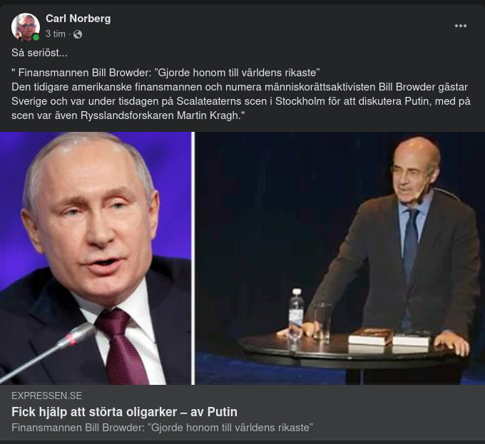 Bill Browder Diskuterar Putin På Scalateaterns Scen